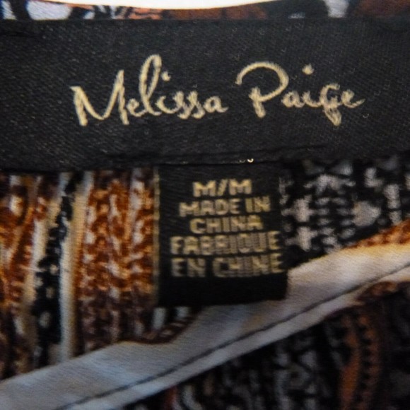 Melissa Paige Tunic Top Medium Fiesta Print Crinkle Colorful Cutout Flowy - Picture 7 of 8